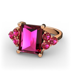 Rodolit garnet 14 ayar rose altın yüzük
