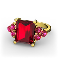 Garnet ve rodolit garnet 925 ayar altın kaplama gümüş yüzük