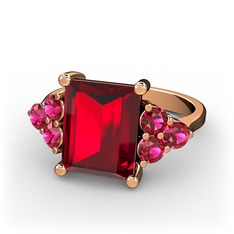 Garnet ve rodolit garnet 8 ayar rose altın yüzük