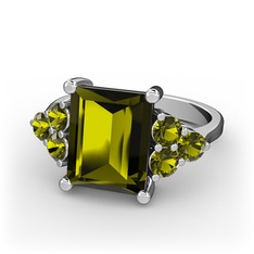 Areli Dikdörtgen Yüzük - Peridot 925 ayar gümüş yüzük #i4wj00