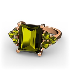 Peridot 8 ayar rose altın yüzük