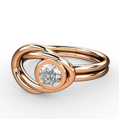 Düğüm Yüzük - Pırlanta 14 ayar rose altın yüzük (0.24 karat) #1001vt7