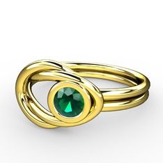 Düğüm Yüzük - Yeşil kuvars 8 ayar altın yüzük #1o87uyi