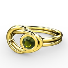 Düğüm Yüzük - Peridot 14 ayar altın yüzük #1qfdan1