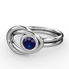 Düğüm Yüzük - Lab safir 18 ayar beyaz altın yüzük #80viix