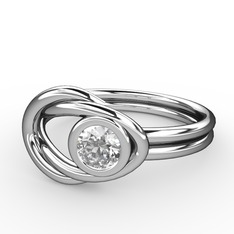 Düğüm Yüzük - Pırlanta 18 ayar beyaz altın yüzük (0.24 karat) #v0sbqf