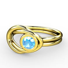 Düğüm Yüzük - Akuamarin 18 ayar altın yüzük #wya2a4