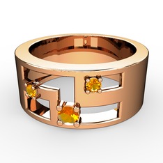 Valeda Alyans - Sitrin 8 ayar rose altın yüzük #k91tiv