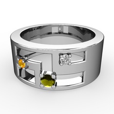 Valeda Alyans - Peridot, sitrin ve swarovski 925 ayar gümüş yüzük #nh0j5s