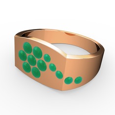 Gardenia Çiçek Yüzük - Kök zümrüt 8 ayar rose altın yüzük #1c6tdjj