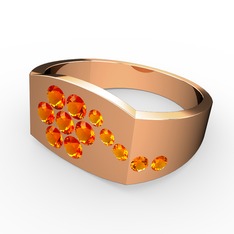 Gardenia Çiçek Yüzük - Sitrin 18 ayar rose altın yüzük #1g4rpza
