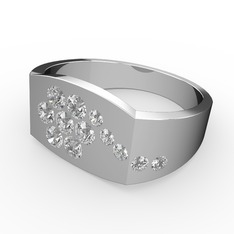 Gardenia Çiçek Yüzük - Beyaz zirkon ve swarovski 14 ayar beyaz altın yüzük #1xy8uod