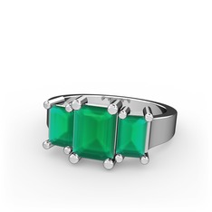 Kök zümrüt 925 ayar gümüş yüzük