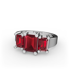 Kök yakut ve garnet 925 ayar gümüş yüzük