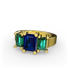 Arnia Yüzük - Lab safir ve yeşil kuvars 8 ayar altın yüzük #18uyv6l