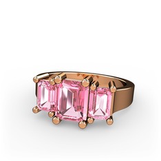 Arnia Yüzük - Pembe kuvars 18 ayar rose altın yüzük #1vwzrna