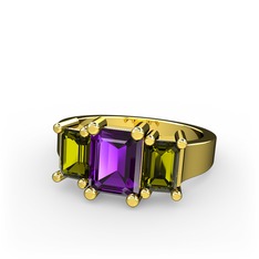 Arnia Yüzük - Ametist ve peridot 8 ayar altın yüzük #1xc7tej