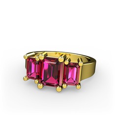 Rodolit garnet 925 ayar altın kaplama gümüş yüzük