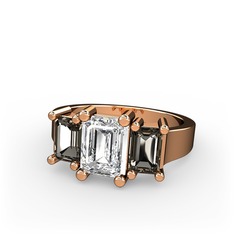 Arnia Yüzük - Swarovski ve dumanlı kuvars 14 ayar rose altın yüzük #23fe4i