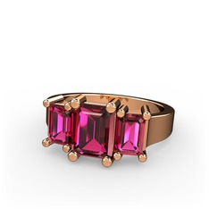Rodolit garnet 8 ayar rose altın yüzük