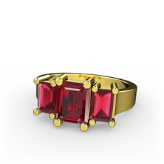 Arnia Yüzük - Garnet ve kök yakut 14 ayar altın yüzük #4as97f