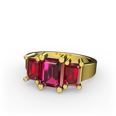 Rodolit garnet ve garnet 14 ayar altın yüzük