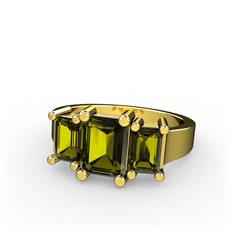 Arnia Yüzük - Peridot 925 ayar altın kaplama gümüş yüzük #77352x