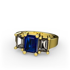 Arnia Yüzük - Lab safir ve dumanlı kuvars 14 ayar altın yüzük #cgl3e4