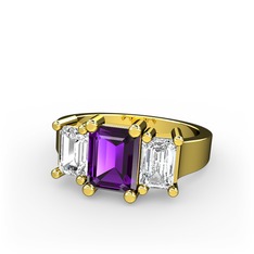 Arnia Yüzük - Ametist ve swarovski 14 ayar altın yüzük #evhgj8