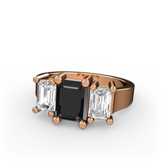 Arnia Yüzük - Siyah zirkon ve swarovski 14 ayar rose altın yüzük #jy1b68