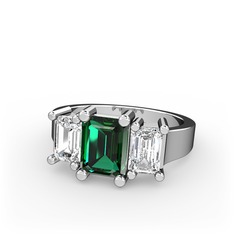 Arnia Yüzük - Yeşil kuvars ve swarovski 925 ayar gümüş yüzük #nvjg2i