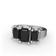 Arnia Yüzük - Siyah zirkon 18 ayar beyaz altın yüzük #qesu7t