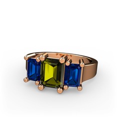 Arnia Yüzük - Peridot ve lab safir 14 ayar rose altın yüzük #shhrsw