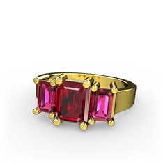 Garnet ve rodolit garnet 18 ayar altın yüzük
