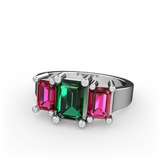 Arnia Yüzük - Yeşil kuvars ve rodolit garnet 925 ayar gümüş yüzük #ts4v4v