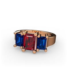 Arnia Yüzük - Garnet ve lab safir 925 ayar rose altın kaplama gümüş yüzük #urqaqo