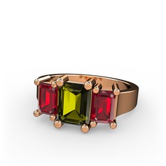 Arnia Yüzük - Peridot ve garnet 18 ayar rose altın yüzük #xlq7cs