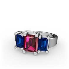 Arnia Yüzük - Rodolit garnet ve lab safir 925 ayar gümüş yüzük #xpod20