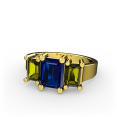 Arnia Yüzük - Lab safir ve peridot 925 ayar altın kaplama gümüş yüzük #zbivpv