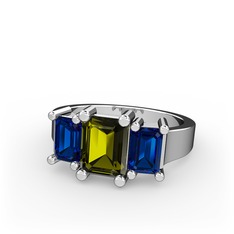 Arnia Yüzük - Peridot ve lab safir 925 ayar gümüş yüzük #zbyang