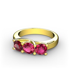 Garnet ve rodolit garnet 18 ayar altın yüzük