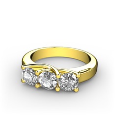 Vela Tria Yüzük - Swarovski 925 ayar altın kaplama gümüş yüzük #1bd3np5