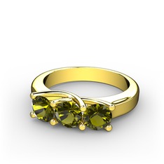 Vela Tria Yüzük - Peridot 18 ayar altın yüzük #1i2460r