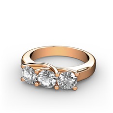 Vela Tria Yüzük - Swarovski 14 ayar rose altın yüzük #nbprsv