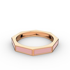 18 ayar rose altın yüzük (Pastel pembe mineli)