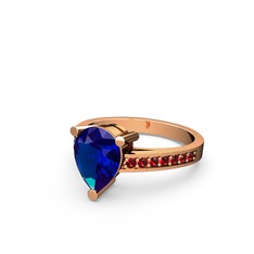 Marvina Damla Tektaş Yüzük - Lab safir ve garnet 8 ayar rose altın yüzük #1blvfyw