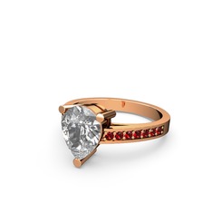 Swarovski ve garnet 18 ayar rose altın yüzük