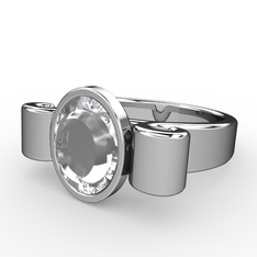 Swarovski 18 ayar beyaz altın yüzük