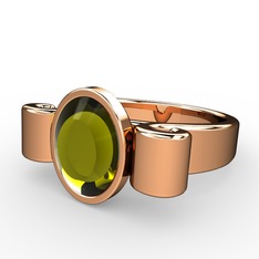 Peridot 8 ayar rose altın yüzük
