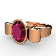 Rodolit garnet 925 ayar rose altın kaplama gümüş yüzük